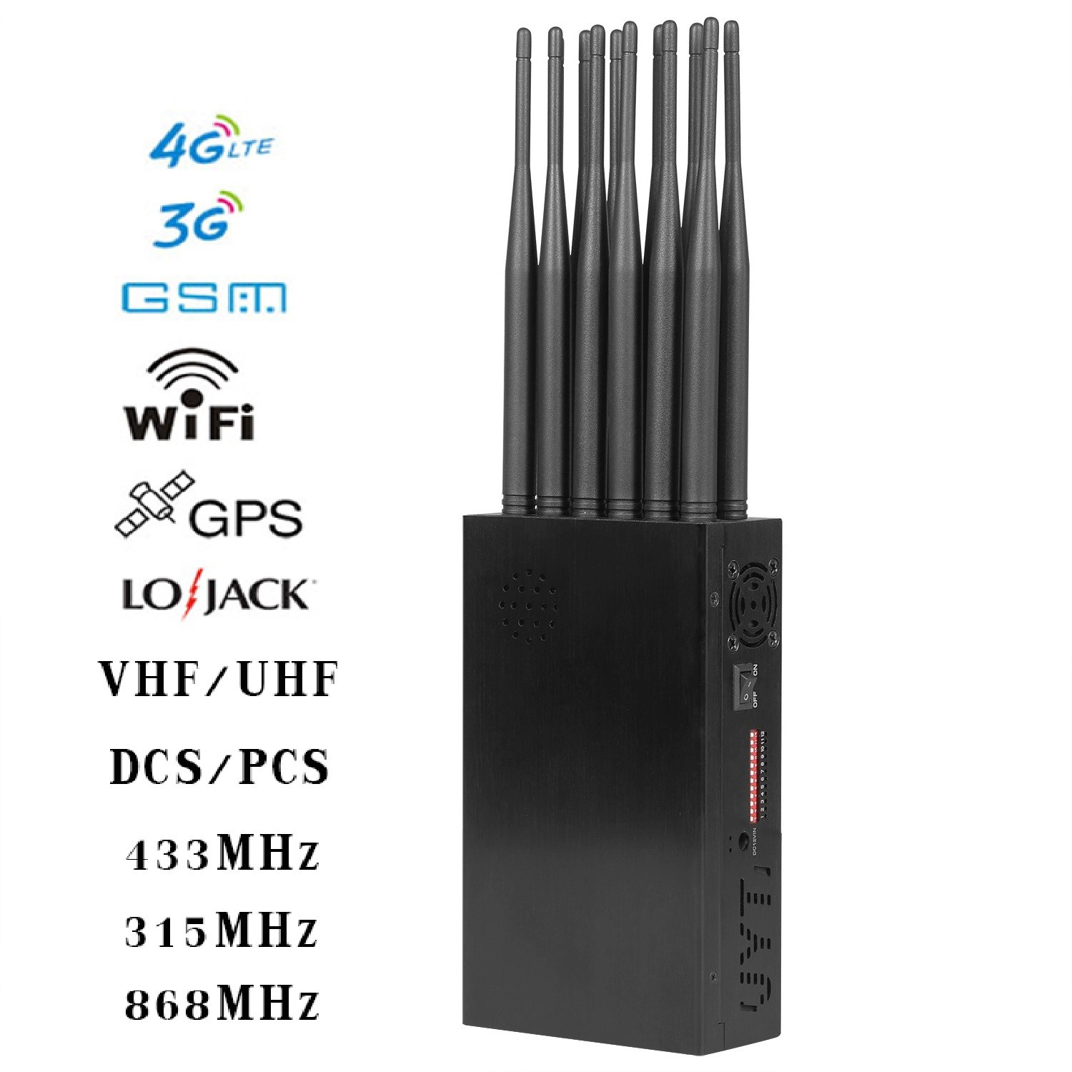 4 antennes 12w brouilleur 315 433 868MHZ